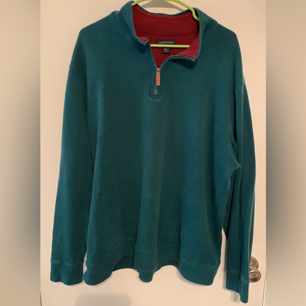 Lands' End Men's Bedford Rib Quarter Zip Sweater Xxl